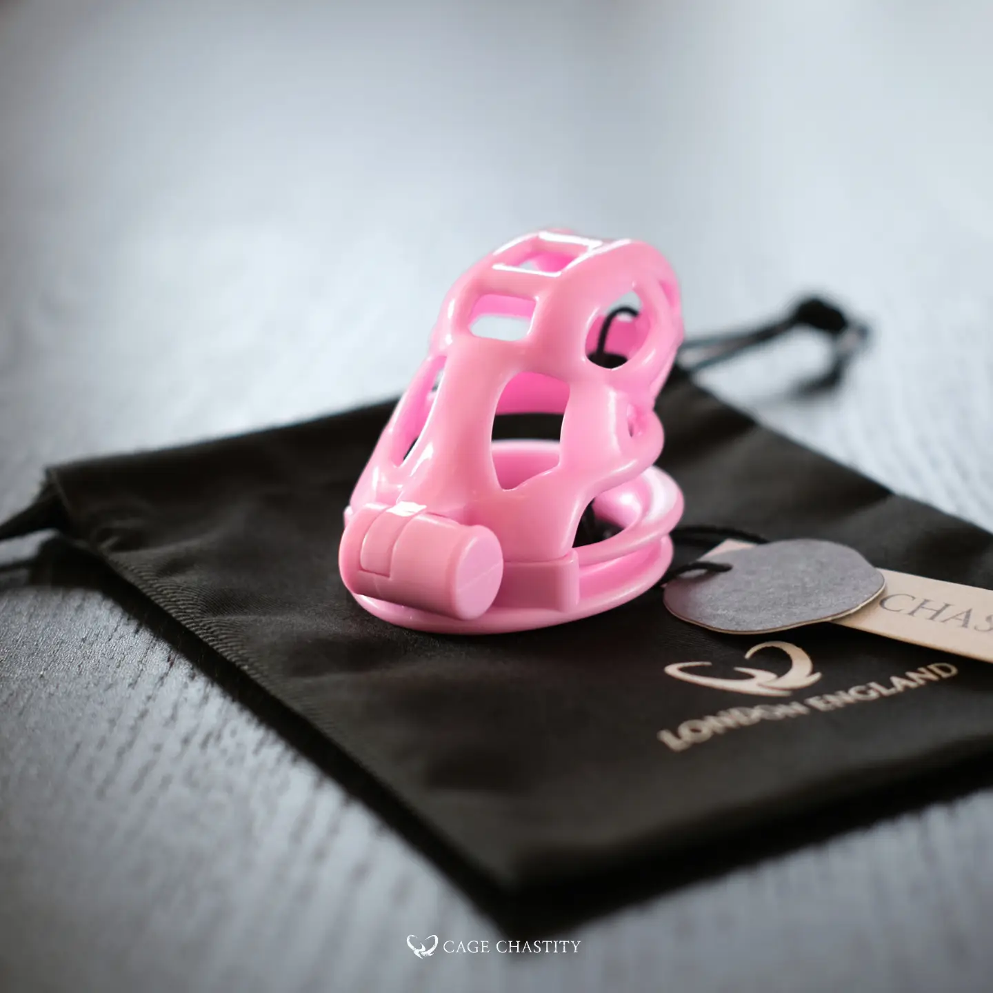 the back view of the pink cobra cage