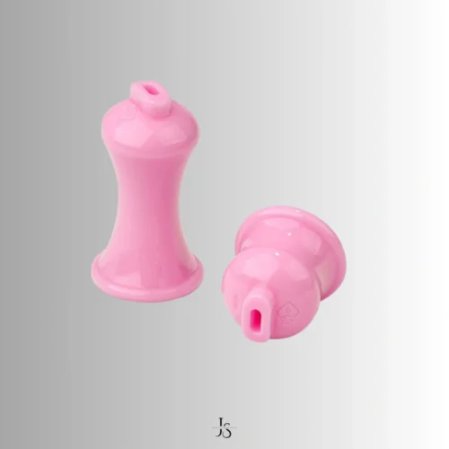 A bold black and pink dual-tone chastity cage that asserts authority with every glance