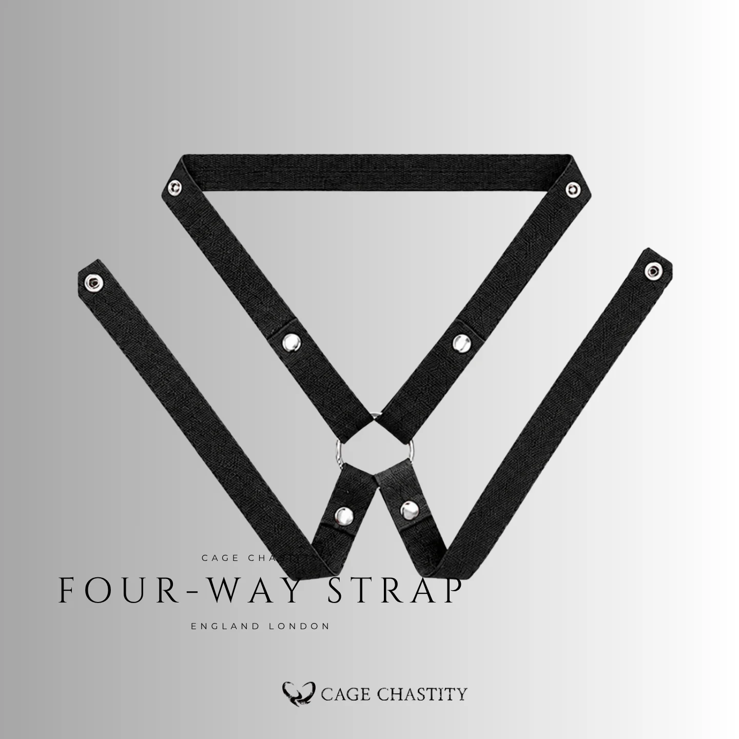 four way style chastity cage strap