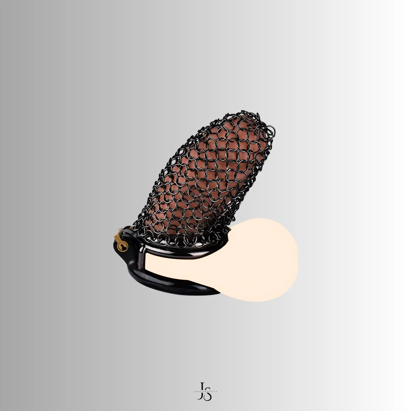 Back view of the mesh cock cage showcasing its secure fit