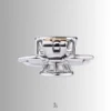 Side view of the CC24 chastity cage showcasing its intricate barrel lock design.