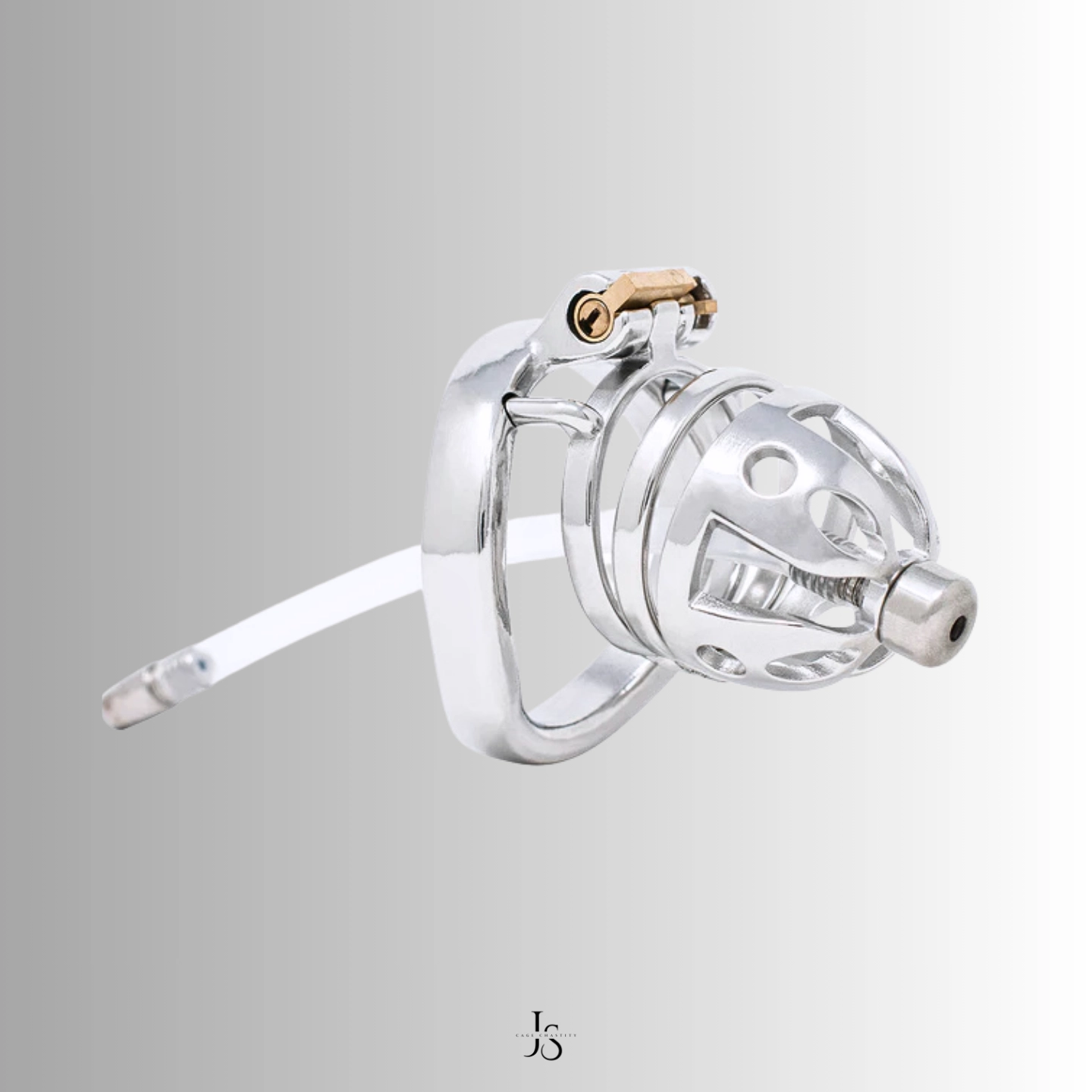 sounding tube connected to chastity cage