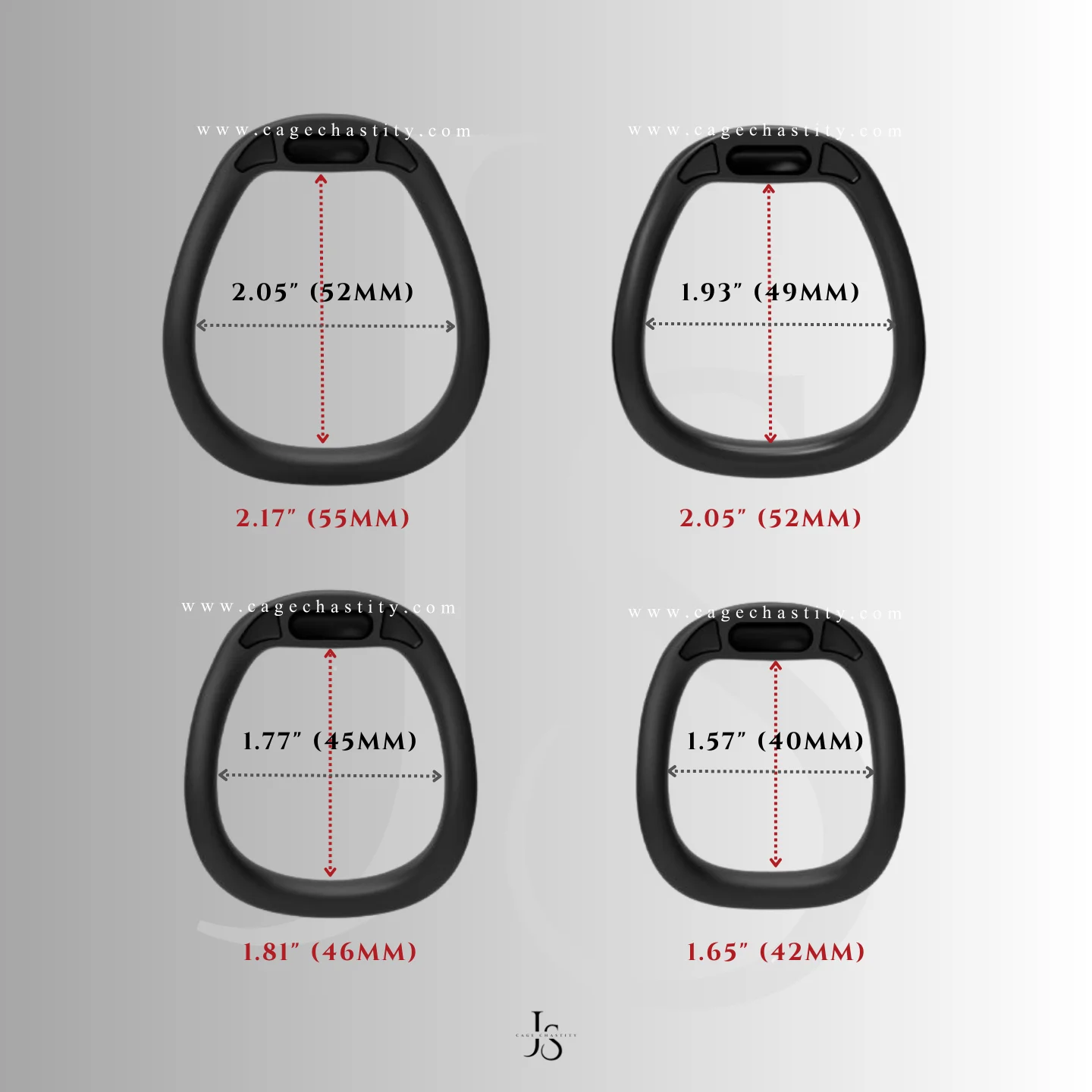 four different sizes=