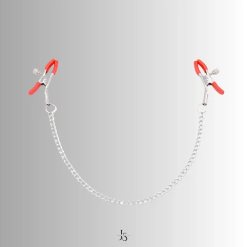 red nipple clamp with chain