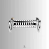 Polished metal overview of double ended chastity cage