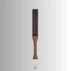 brown wood handle with black leather strap upright display