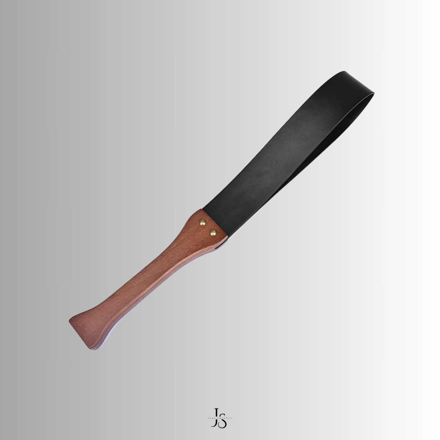 Forward-angled shot showing curve and depth of the leather loop