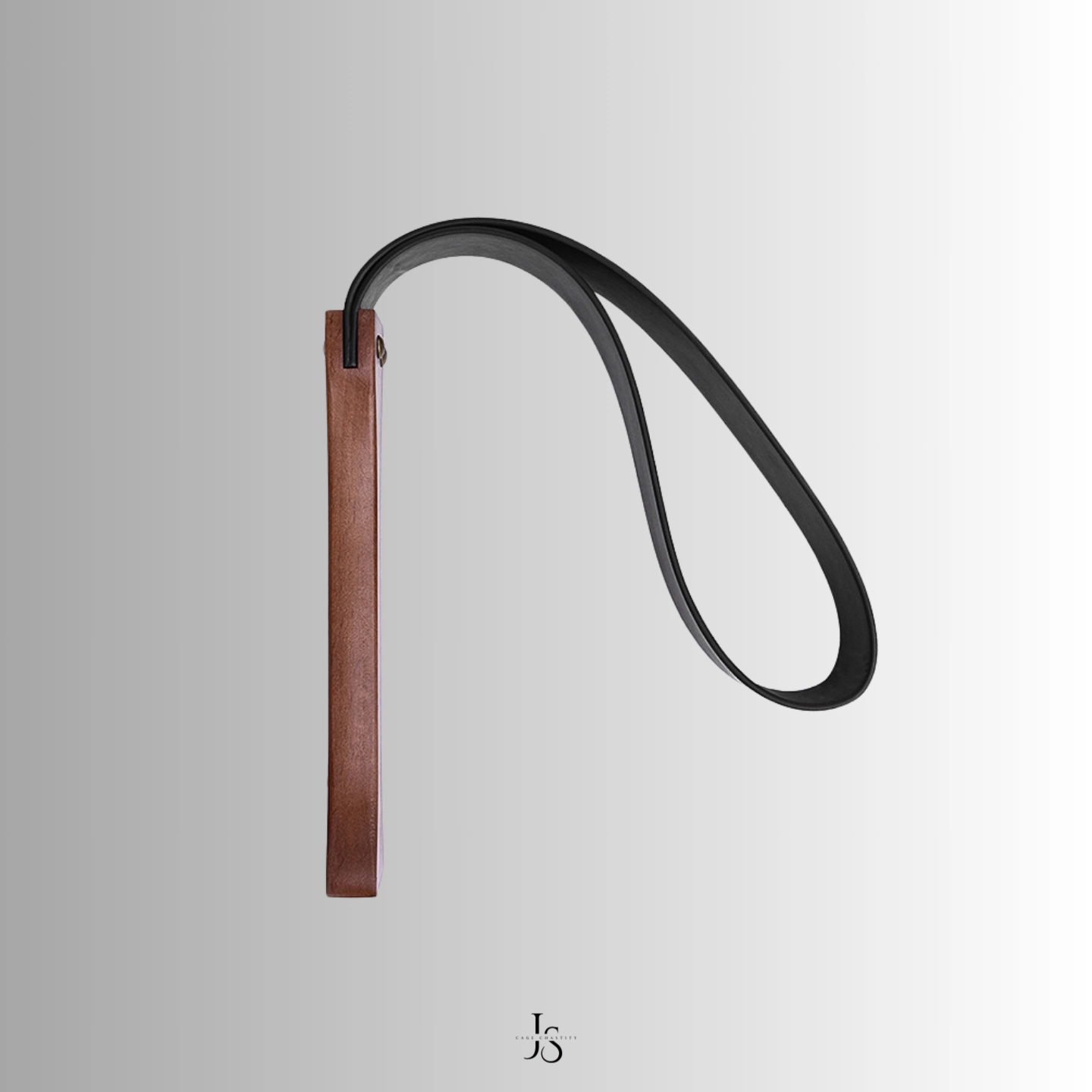 Strap curled into a loop, viewed from the top edge