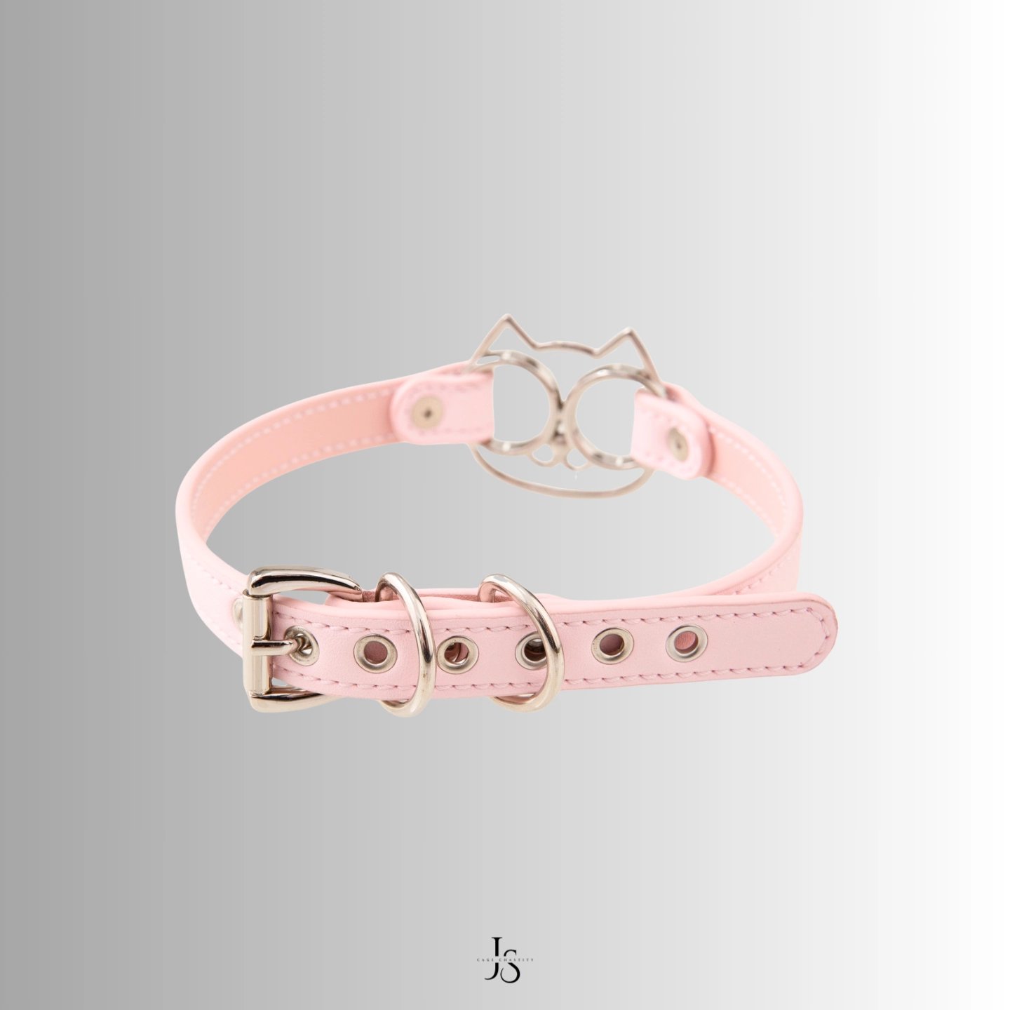 Worn with chin tilted up, capturing a mewling posture