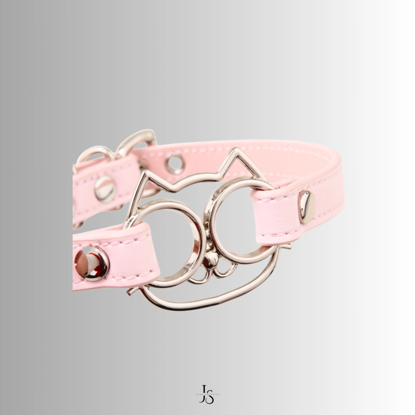 Collar posed with a playful curl, evoking a cat-like stretch
