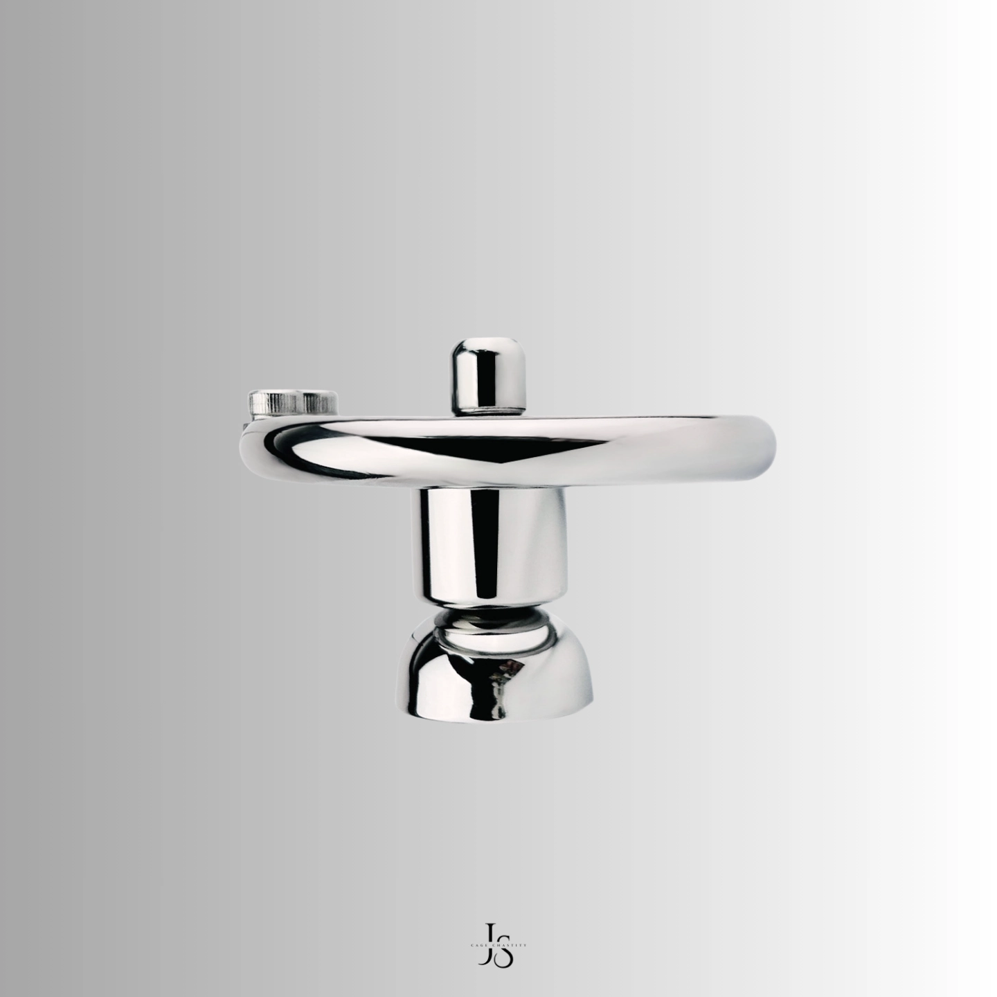 Side profile highlighting cage curvature and locking screw
