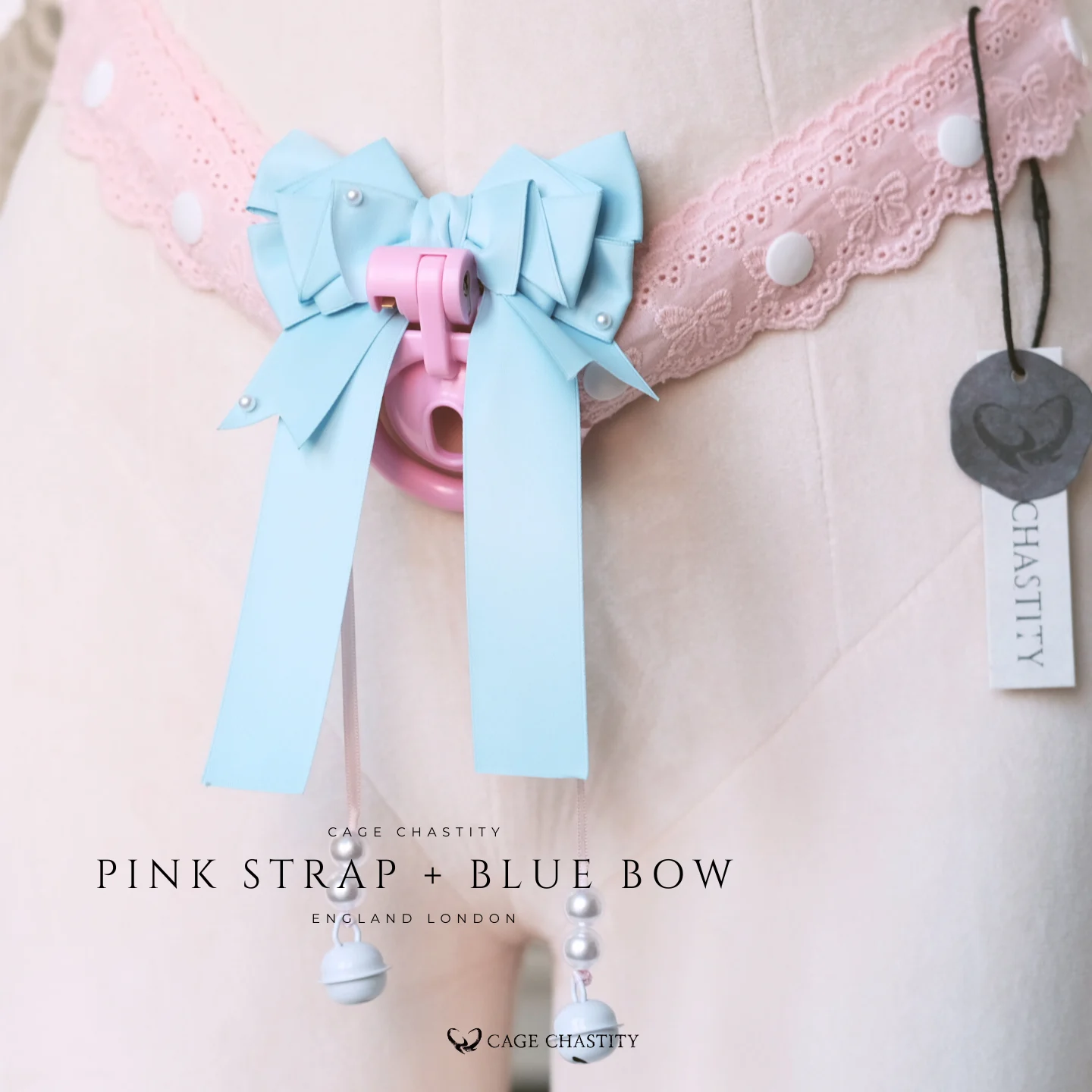 Butterfly Embroidered Lace Strap – Handmade Adjustable Belt with Bell & Bow Options