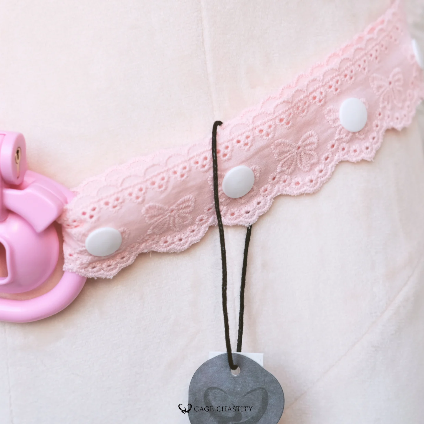 Butterfly Embroidered Lace Strap – Handmade Adjustable Belt with Bell & Bow Options
