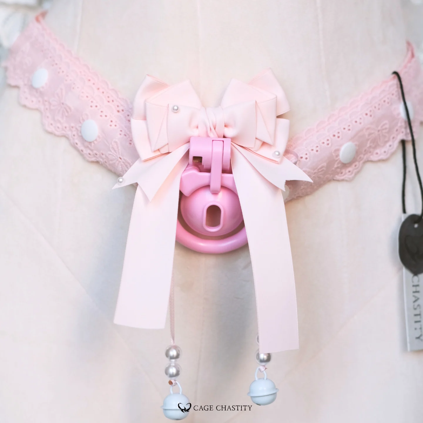 Butterfly Embroidered Lace Strap – Handmade Adjustable Belt with Bell & Bow Options