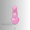 pink wide-headed wolf dildo, big in bottom