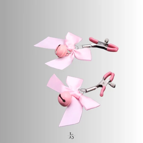 two pink nipple clamp with bells