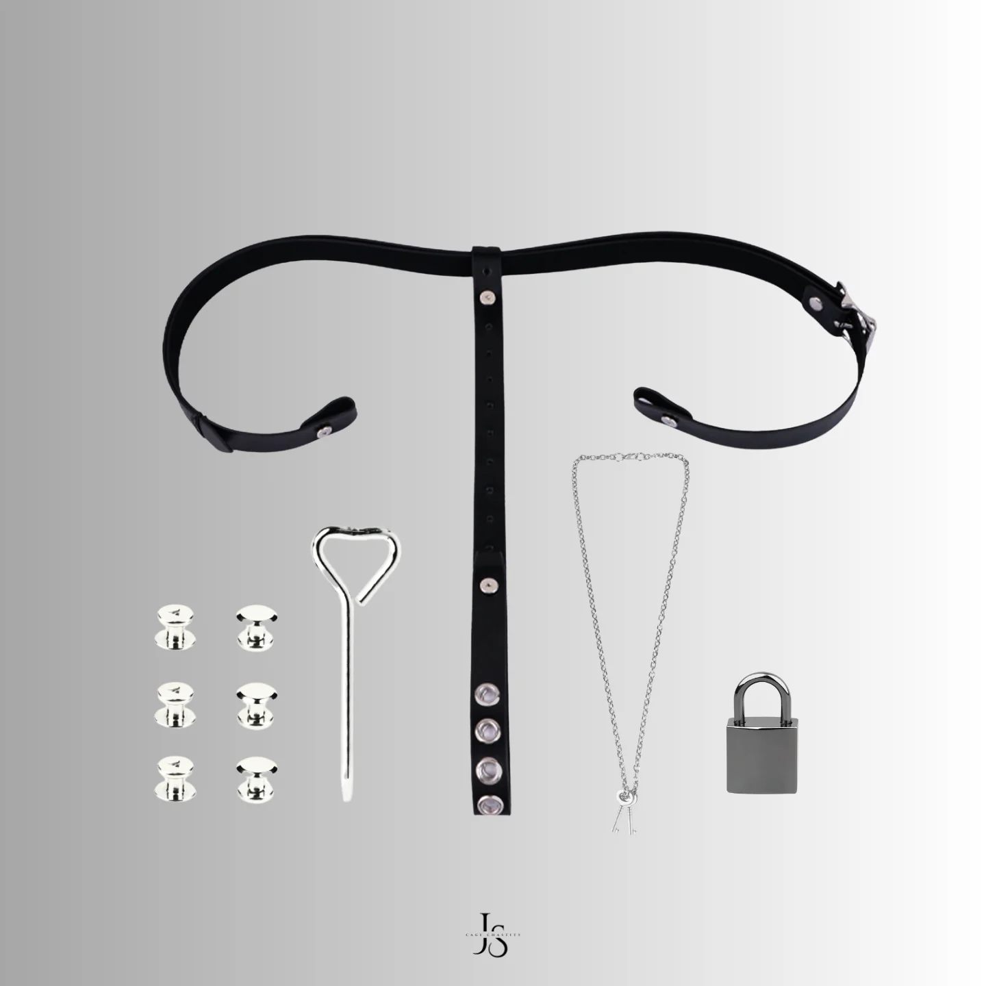 detailed specs of the lockable triple bondage belt