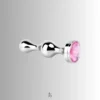 pink crystal end with silver anal plug