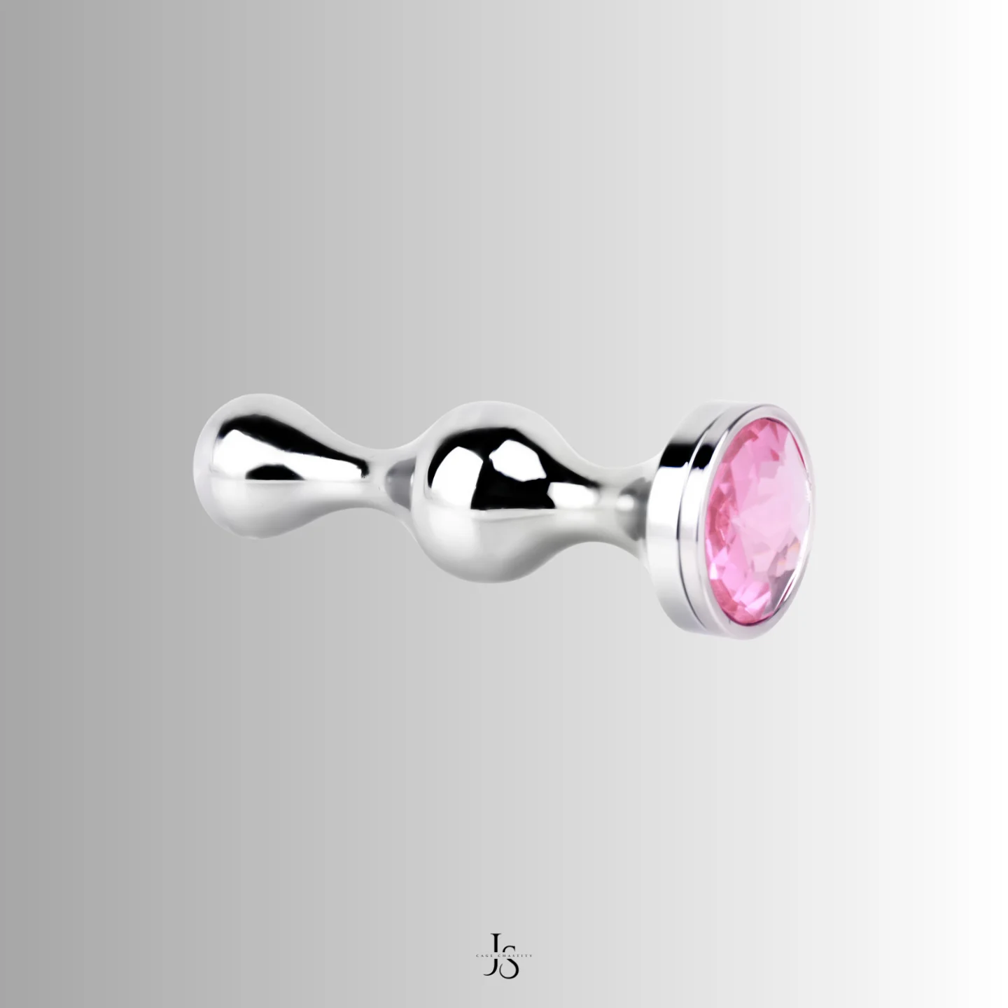 pink crystal end with silver anal plug