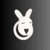 lunelapin cage head, a white rabbit design