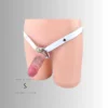 the small size penis with white strap
