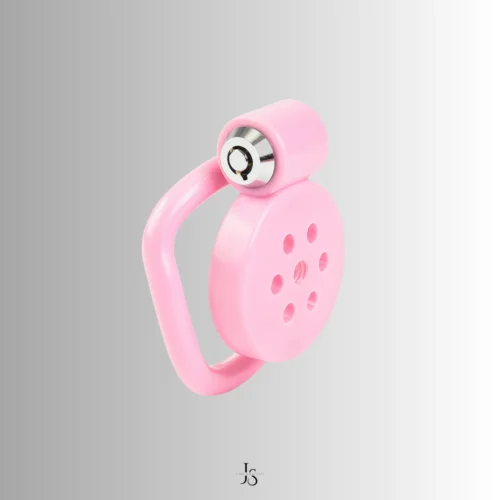 Medical-grade ABS side angle with attached lead chain chastity cage