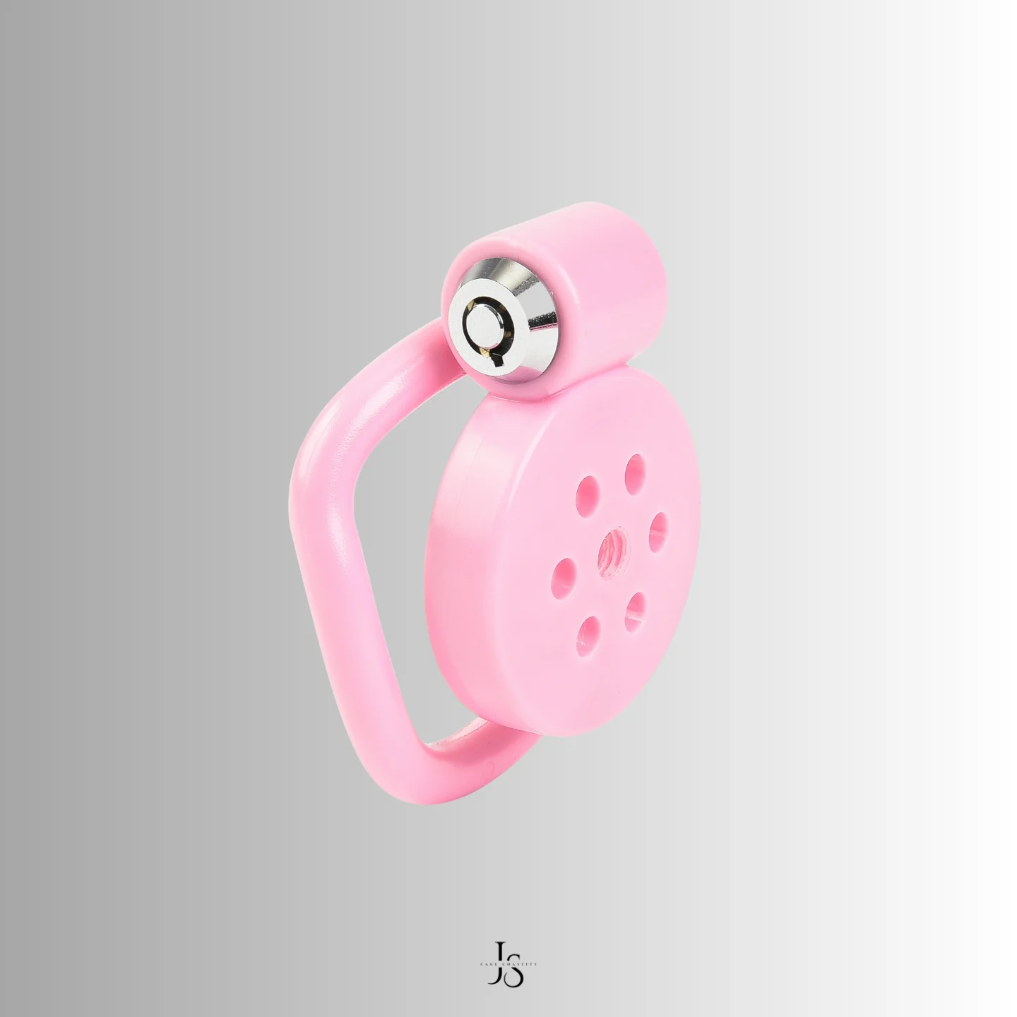 Medical-grade ABS side angle with attached lead chain chastity cage