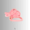 the pink cage with rabbit ears