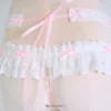 Angled shot highlighting lace trim and side structure