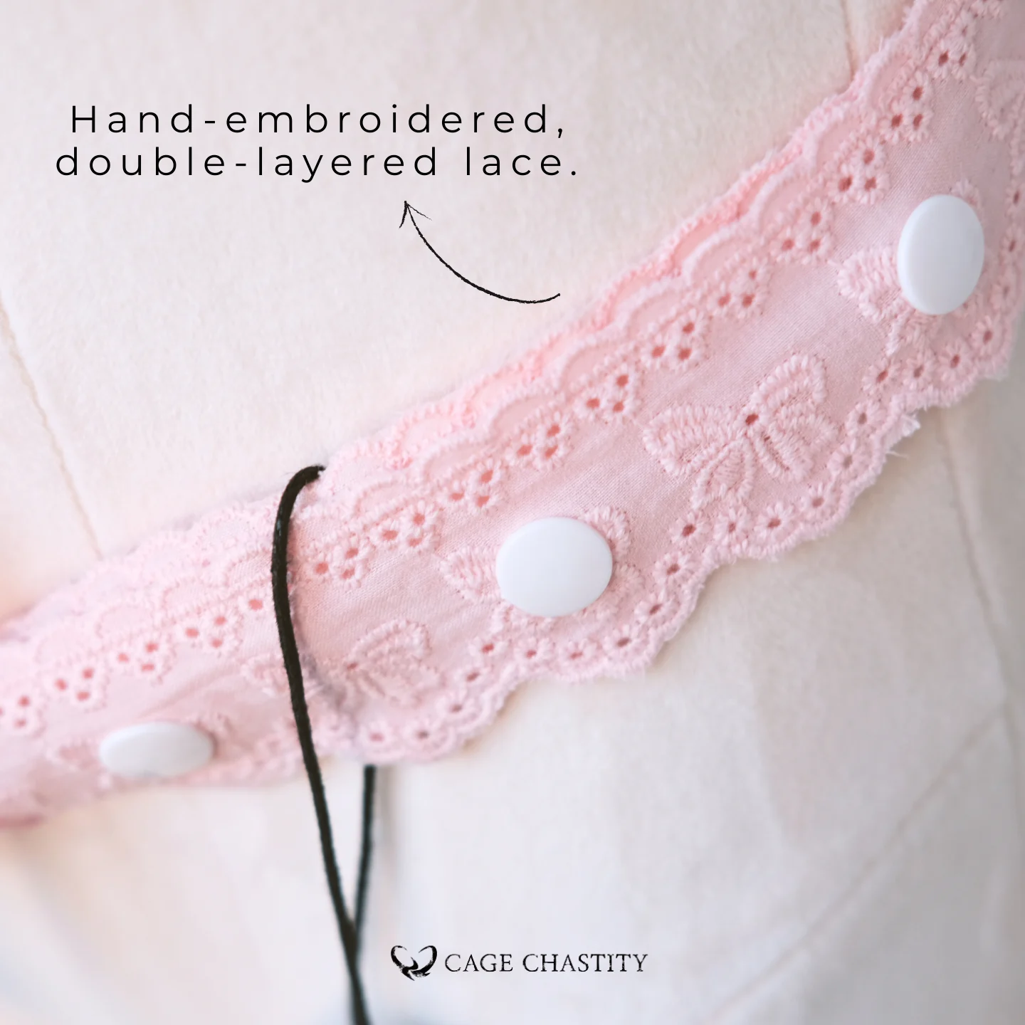 the lace is hand embroidered