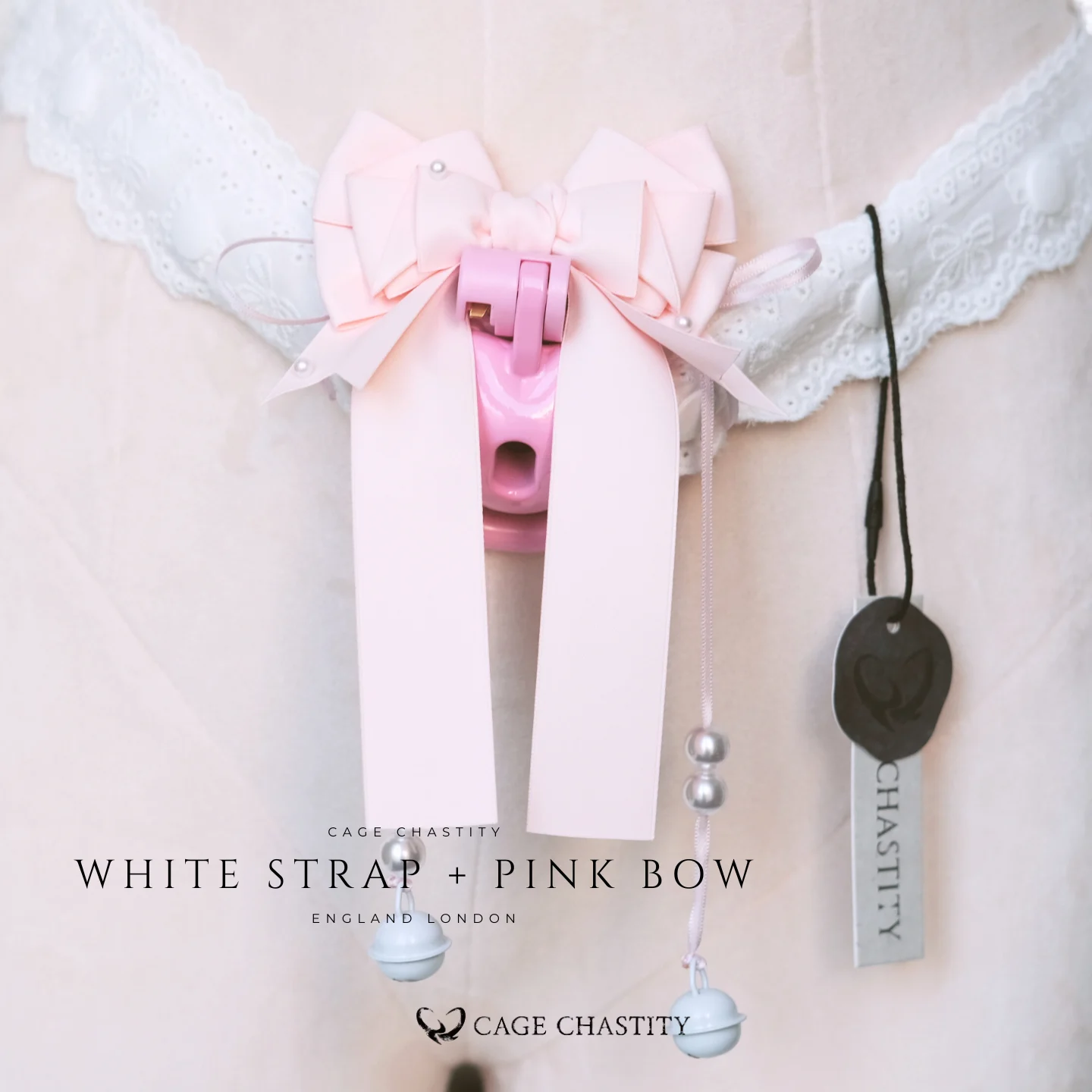 Butterfly Embroidered Lace Strap – Handmade Adjustable Belt with Bell & Bow Options