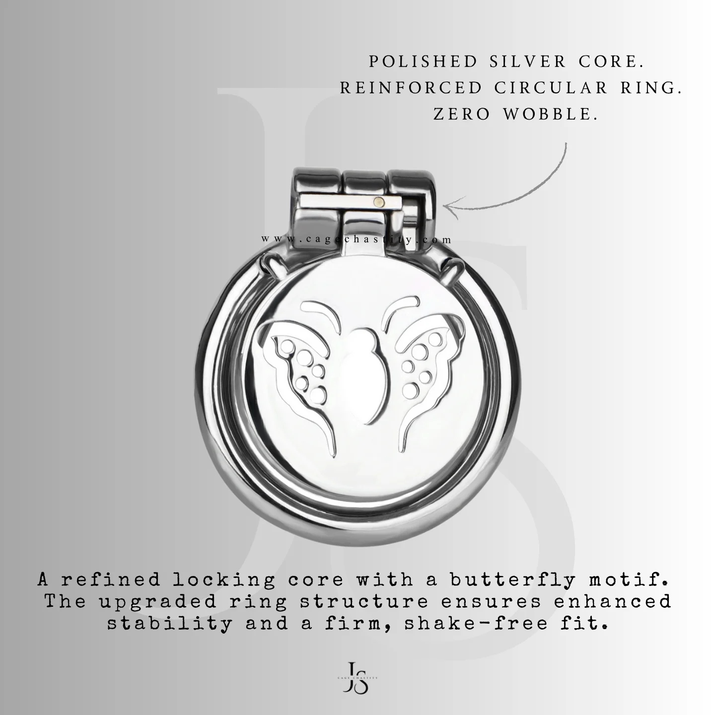 refined locking core with a butterfly motif