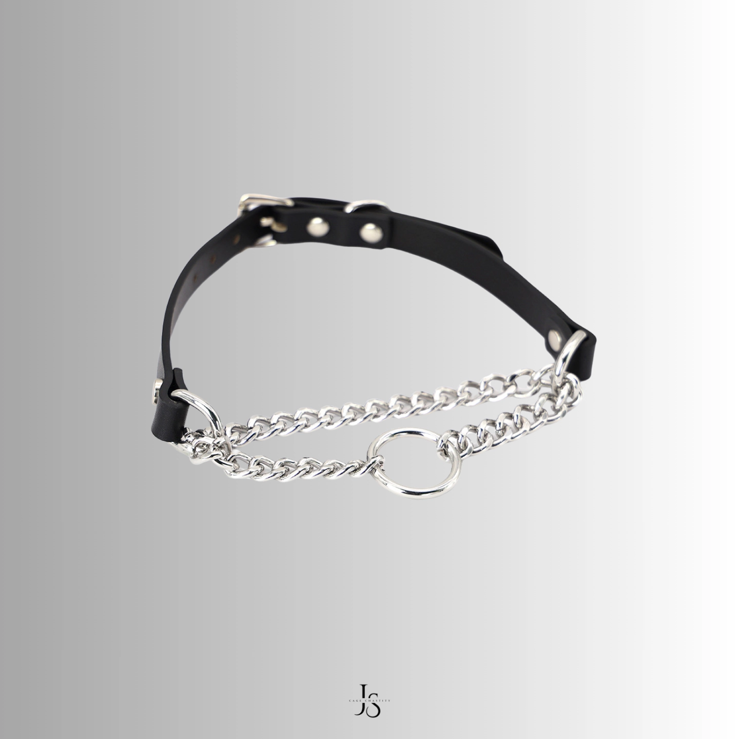 leather collar with metal chain