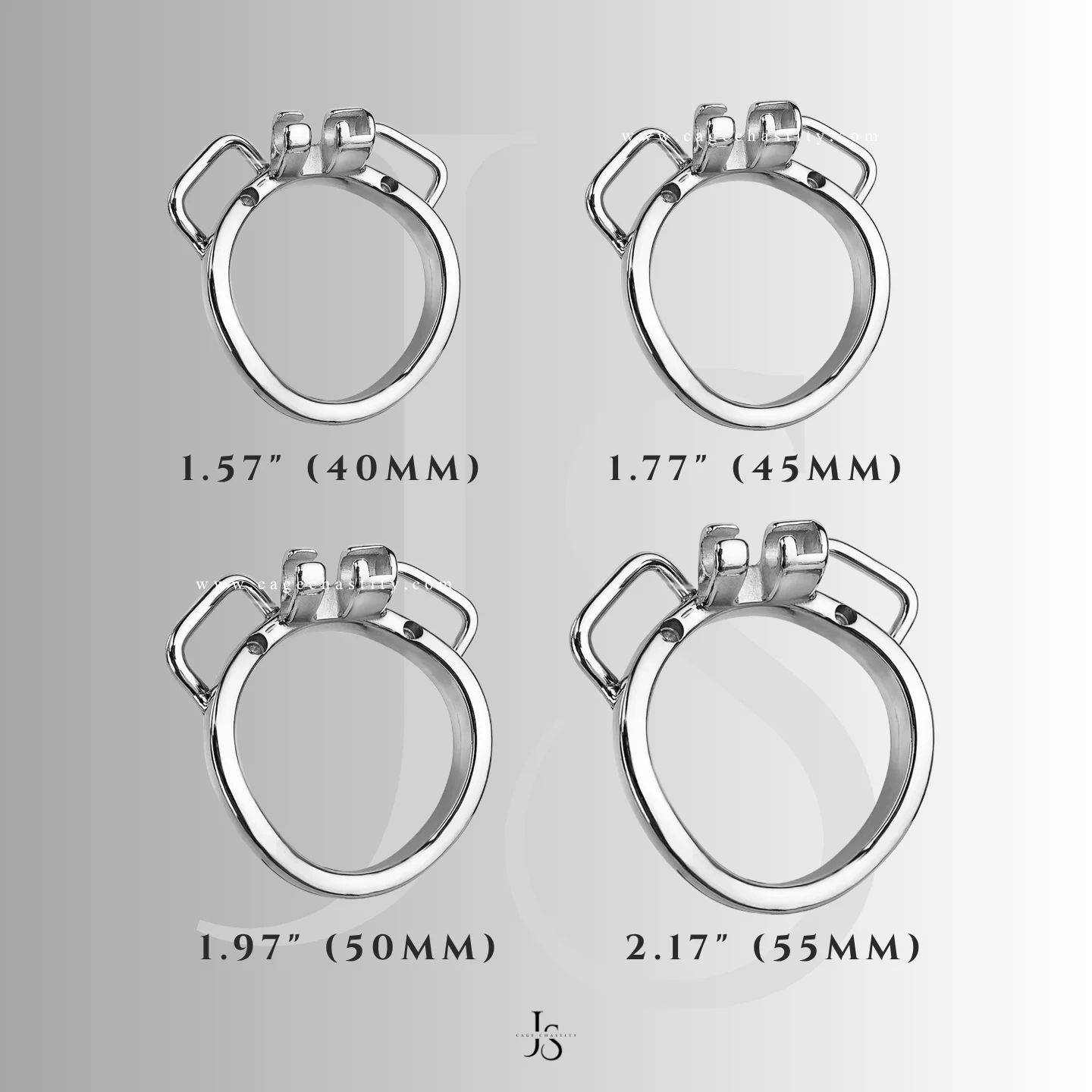 four different wearable arc rings