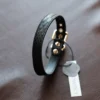 the black python leather collar
