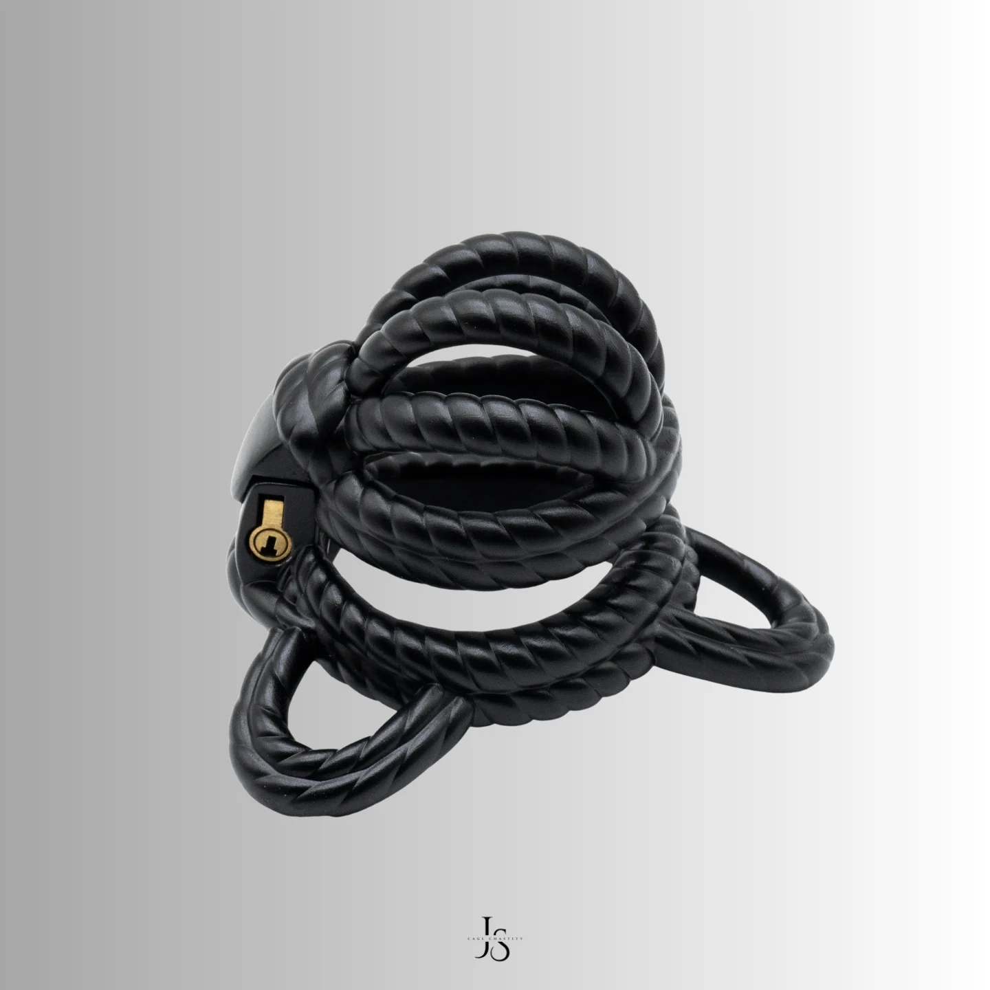 the unique ring with the black cage tube