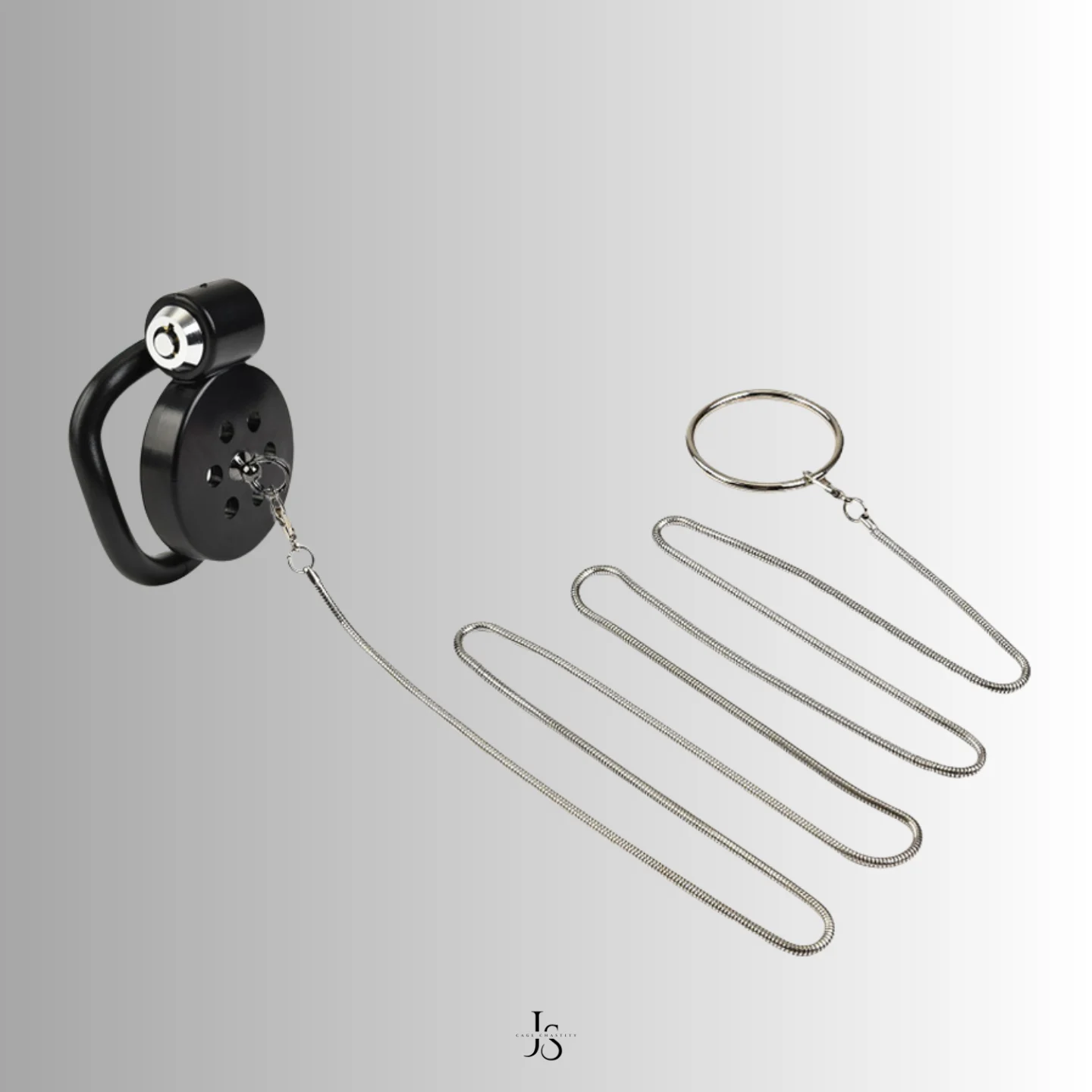 cage head with a metal chain