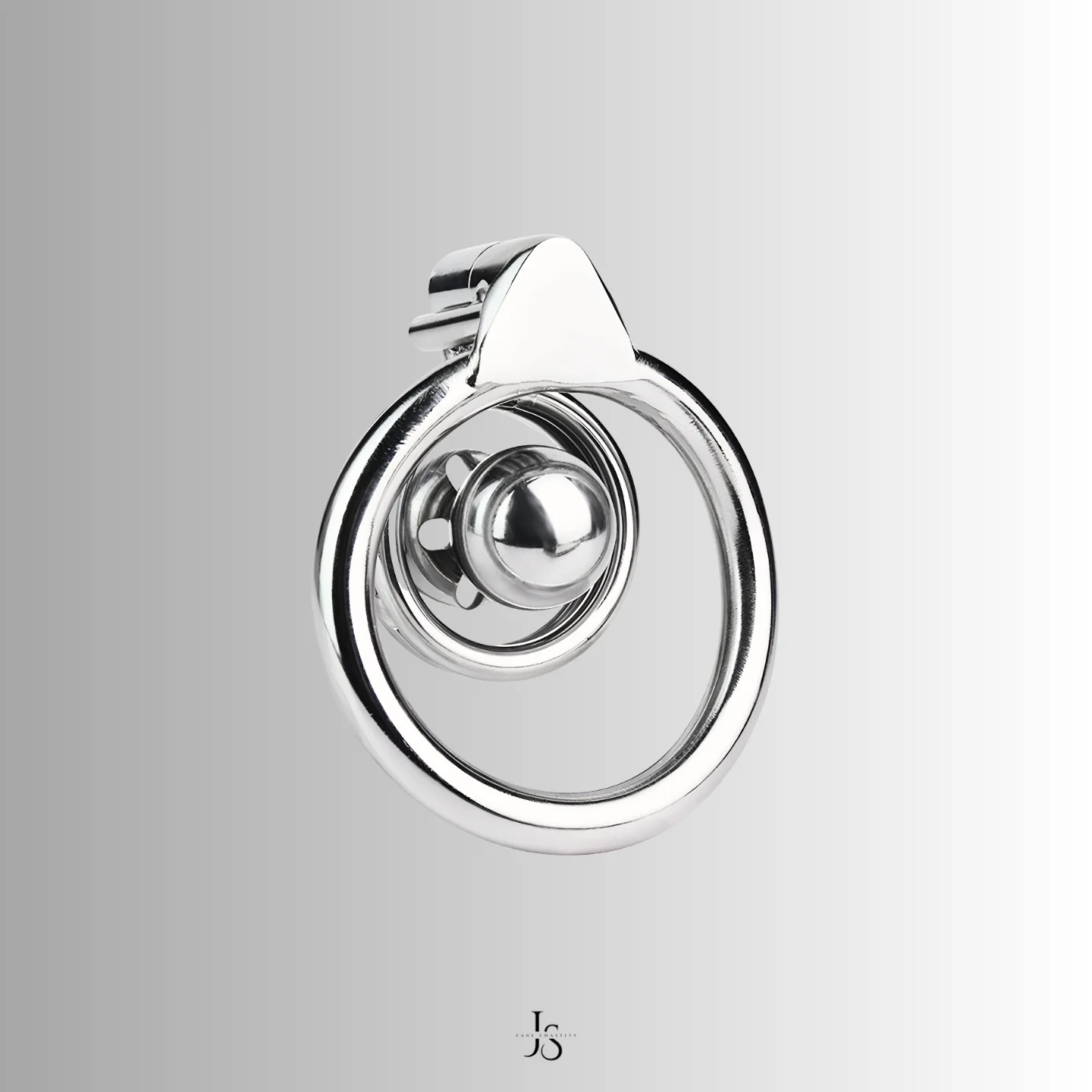 the polished surface of the metal ball