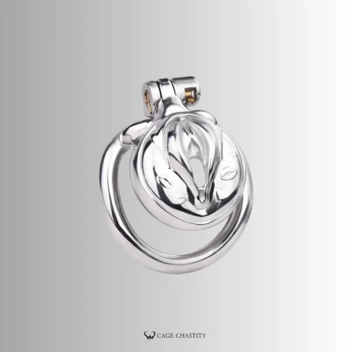 ac17 ring with pussy shape metal cage