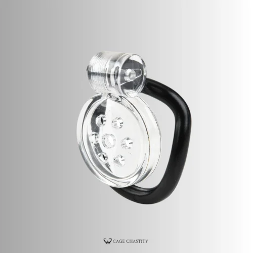 clear cage tube with arc black base ring, attached to barrel lock