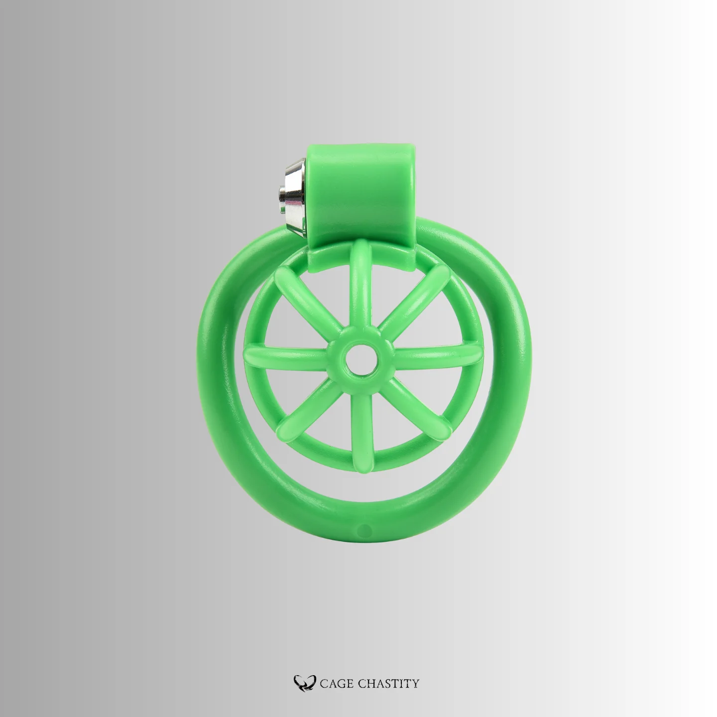 the front view of the pure green cage tube