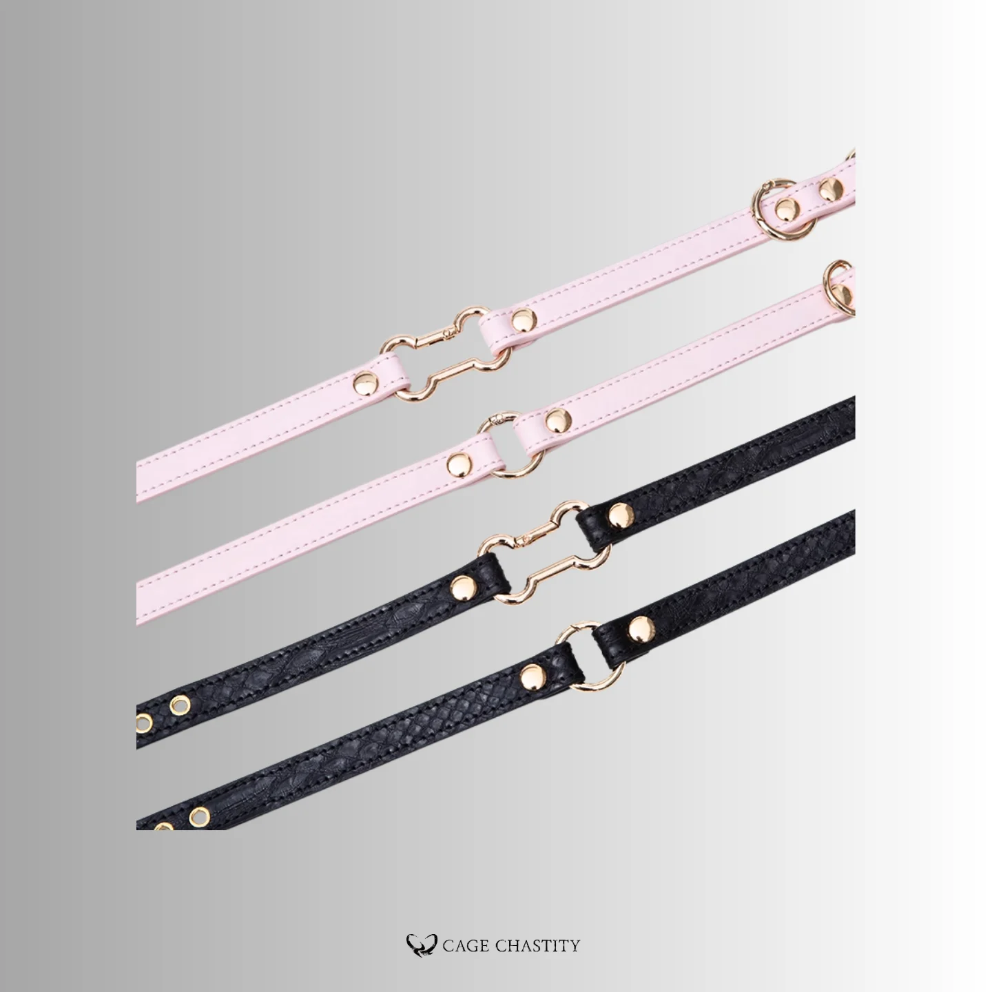 different leather sets, in black color and pink color