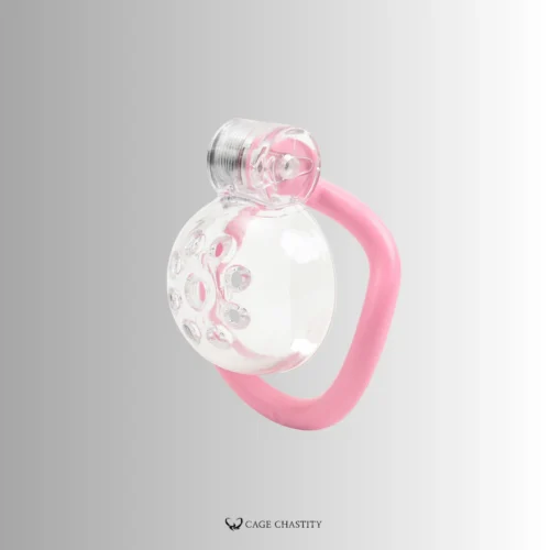 the side view of the pink cage