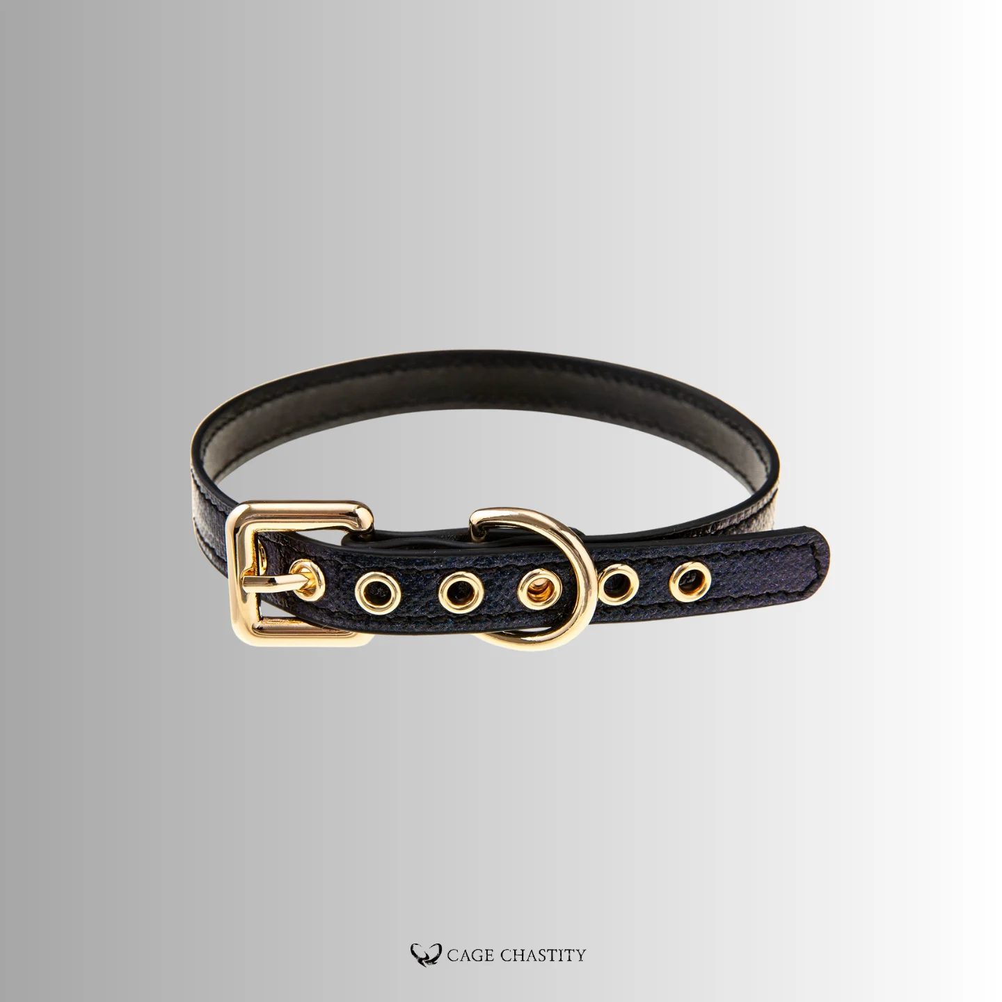 ultra luxury collar with black out layer and gold hardware