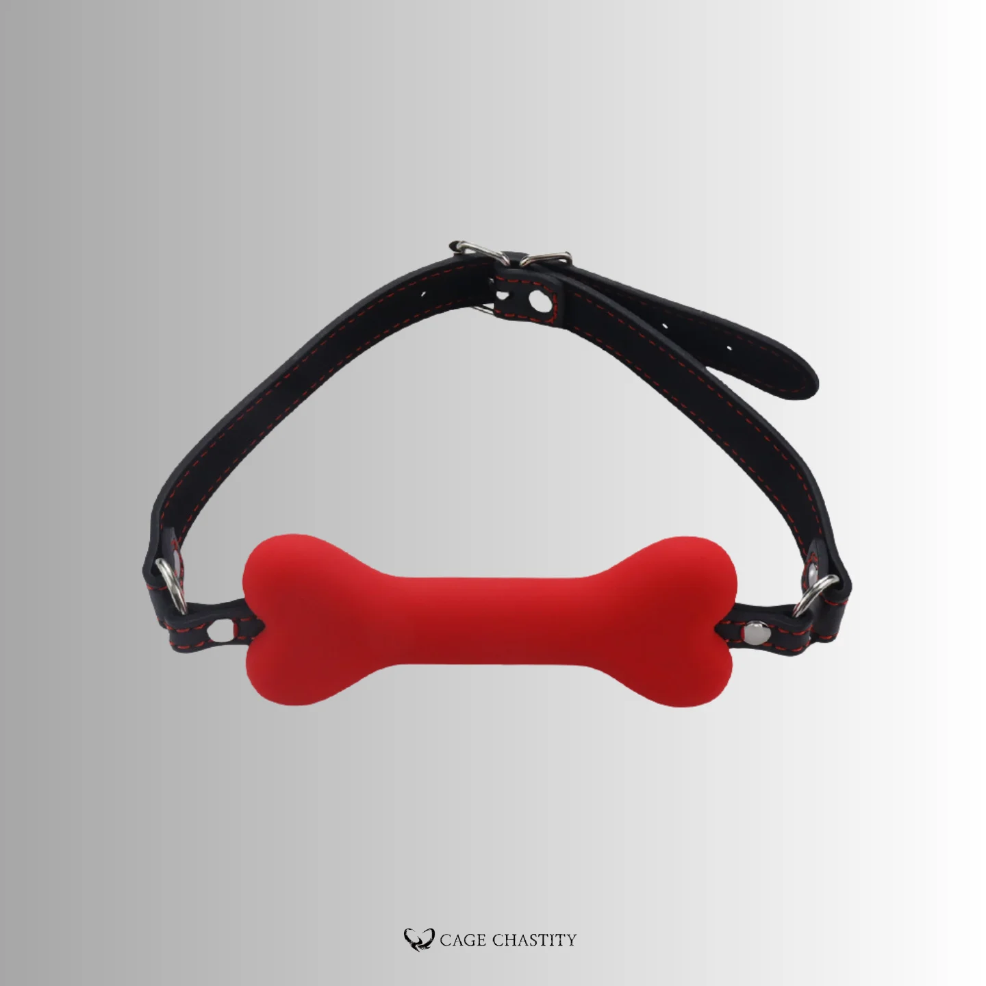 red silicone gag with leather belt