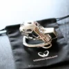 the metal cobra on a black bag