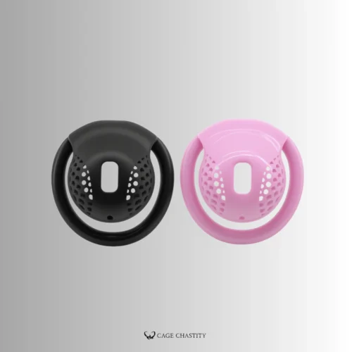 the two cages in comparison, pink and black