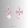 cute paw nipple noose with pink bow