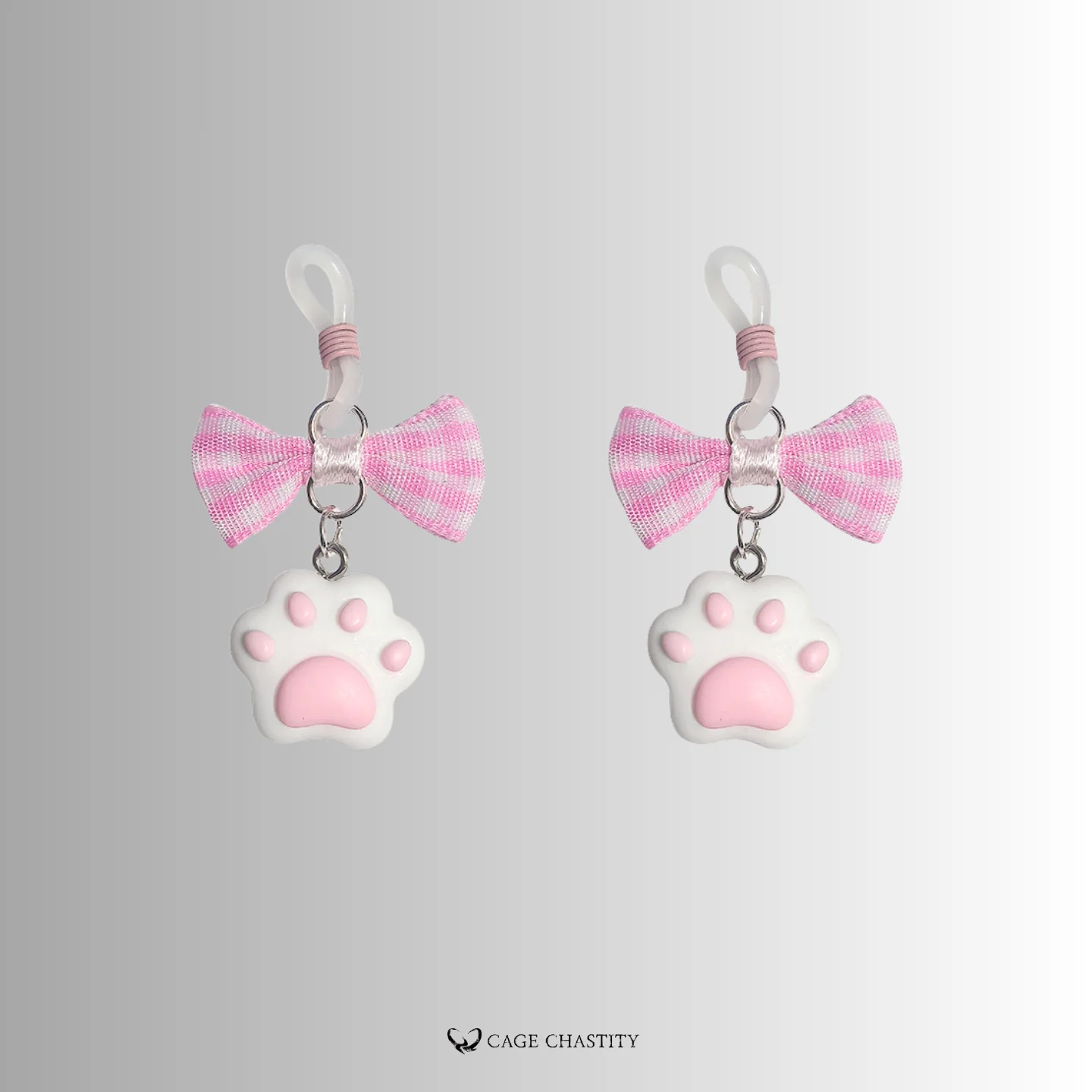 cute paw nipple noose with pink bow