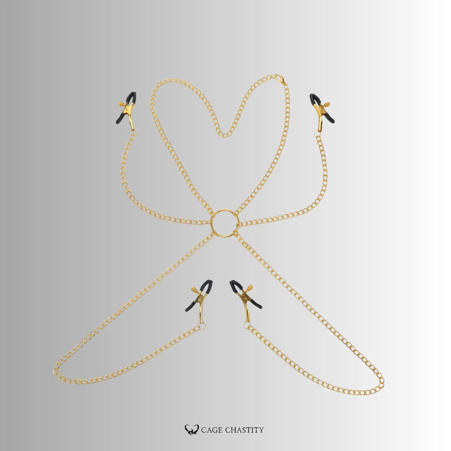 four gold color chain nipple clamp